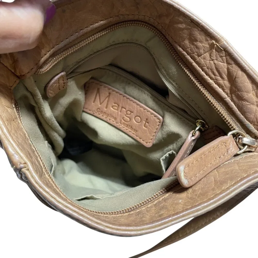 Margot Tan Leather Cross Body Handbag Adjustable Strap‎ (read description)